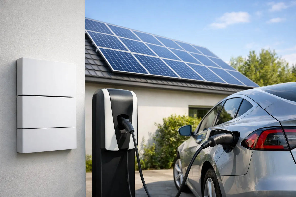 Voorbeeld totaaloplossing zonnepanelen batterij laadpaal